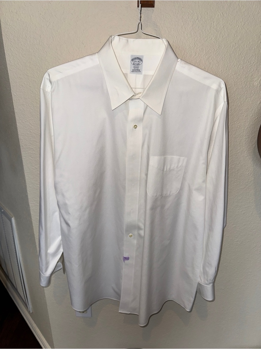 Brooks Brothers White Men's Dress Shirt - Classic Spread Collar